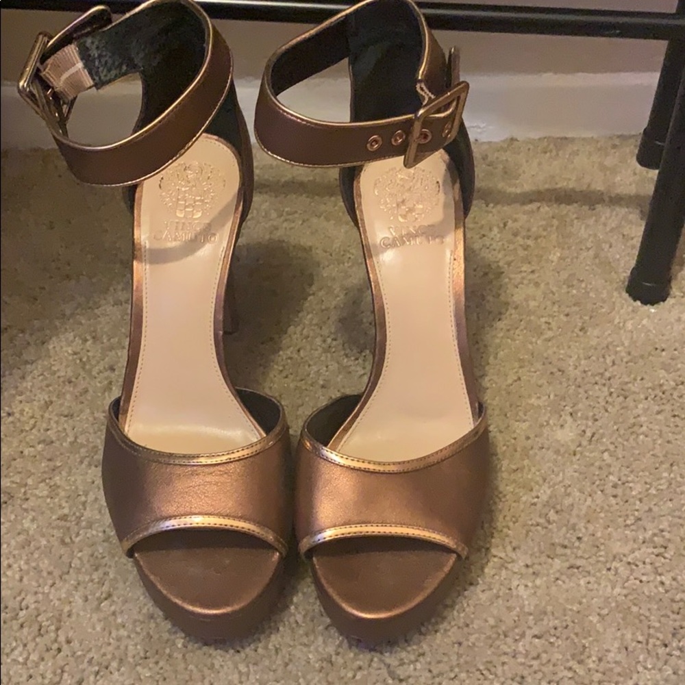 Copper and rose gold high heels